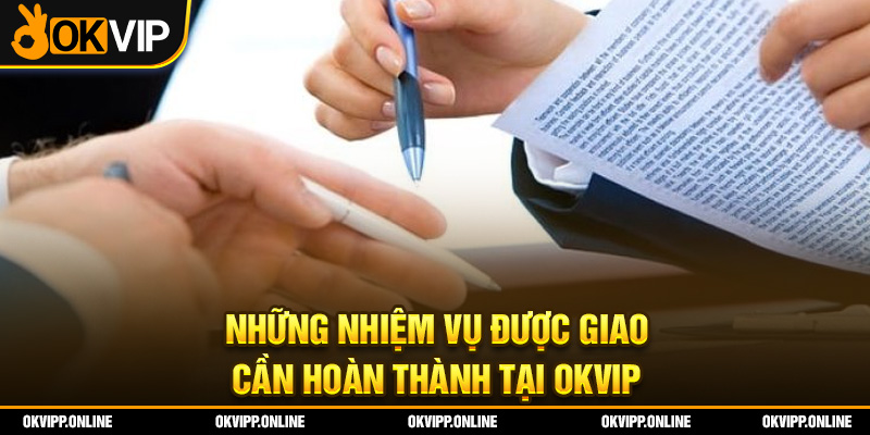Những nhiệm vụ được giao cần hoàn thành tại OKVIP